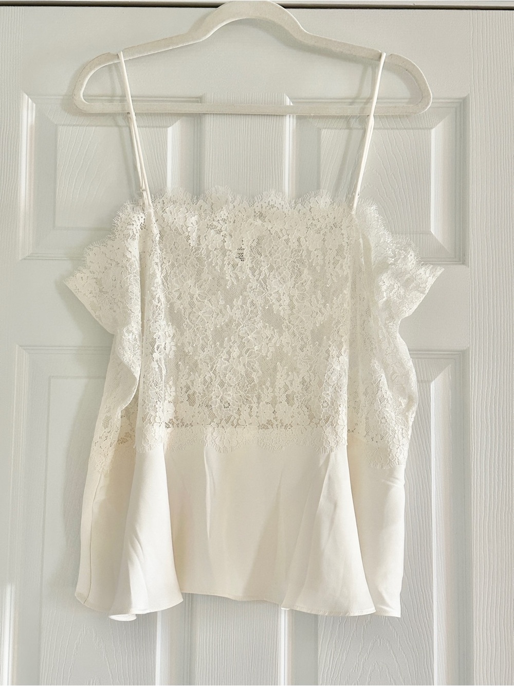 H&M White Lace Spaghetti Strap Camisole